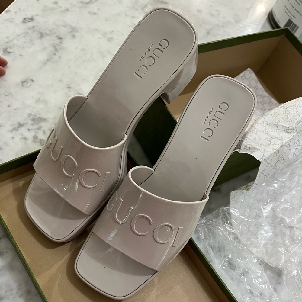 Women's Platform Block Heel Slide Sandals